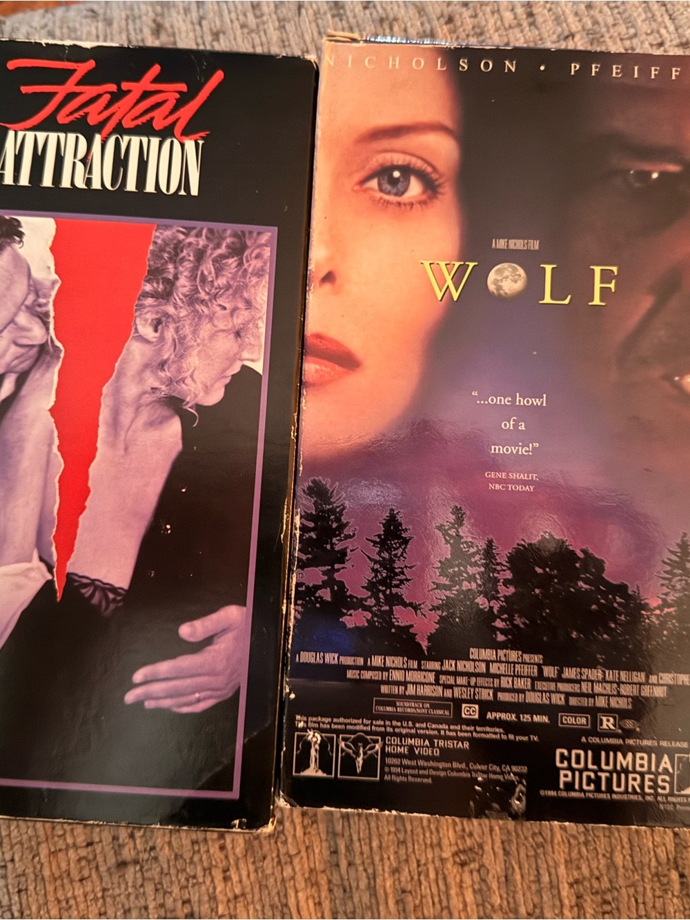 Fatal Attraction & Wolf VHS Movie Lot